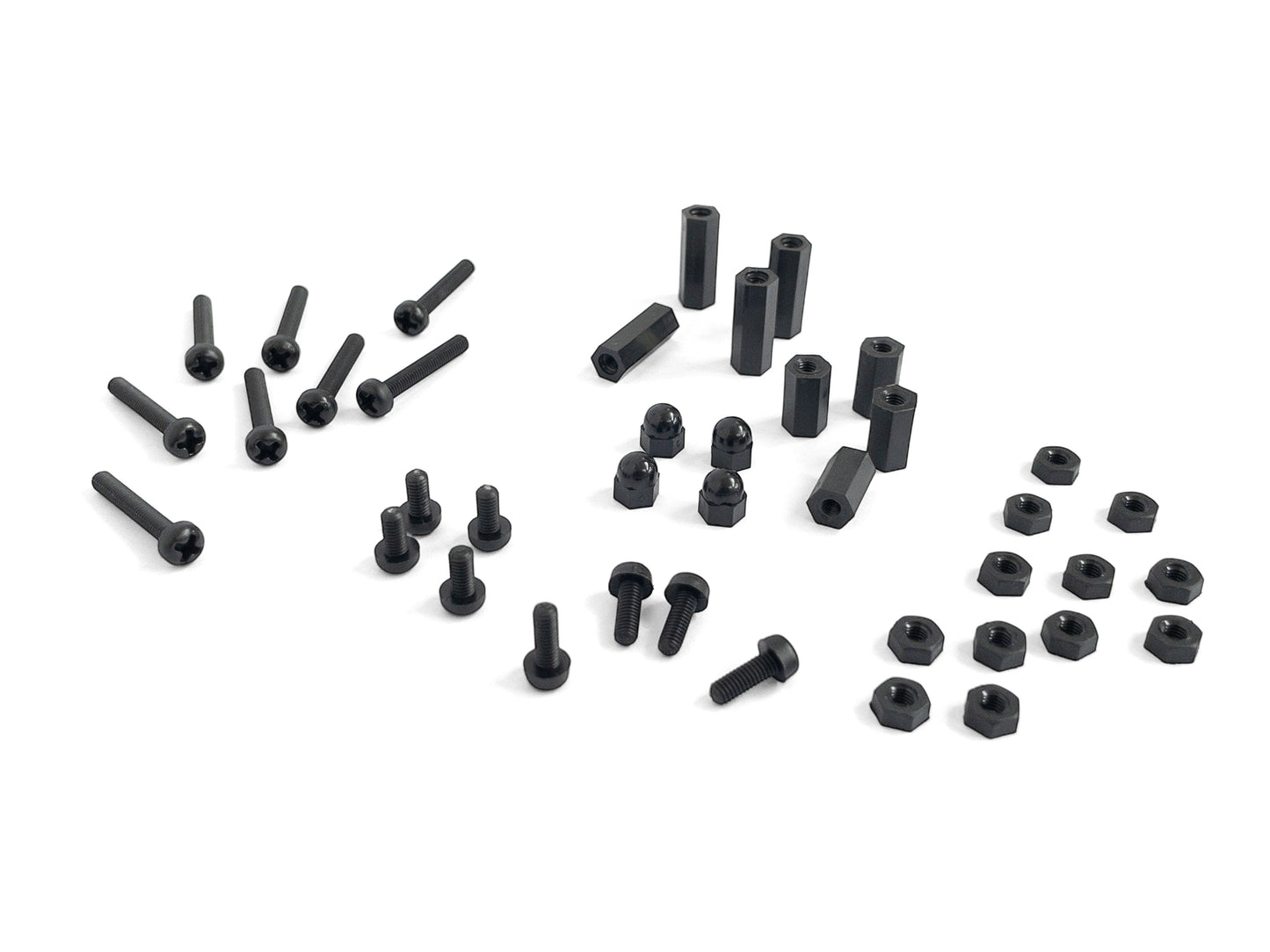 M3 black nylon fastener kit for side by side MiSTer or Raspberry Pi boards