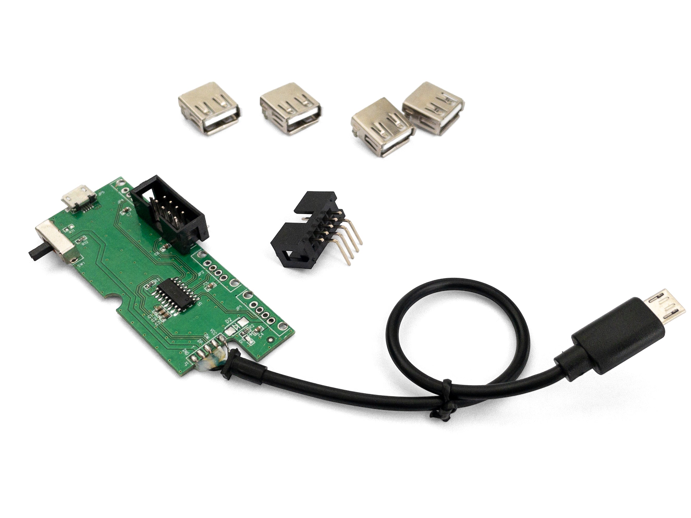 Modding our USB hub with 9 pin headers for direct PC case interfacing ...