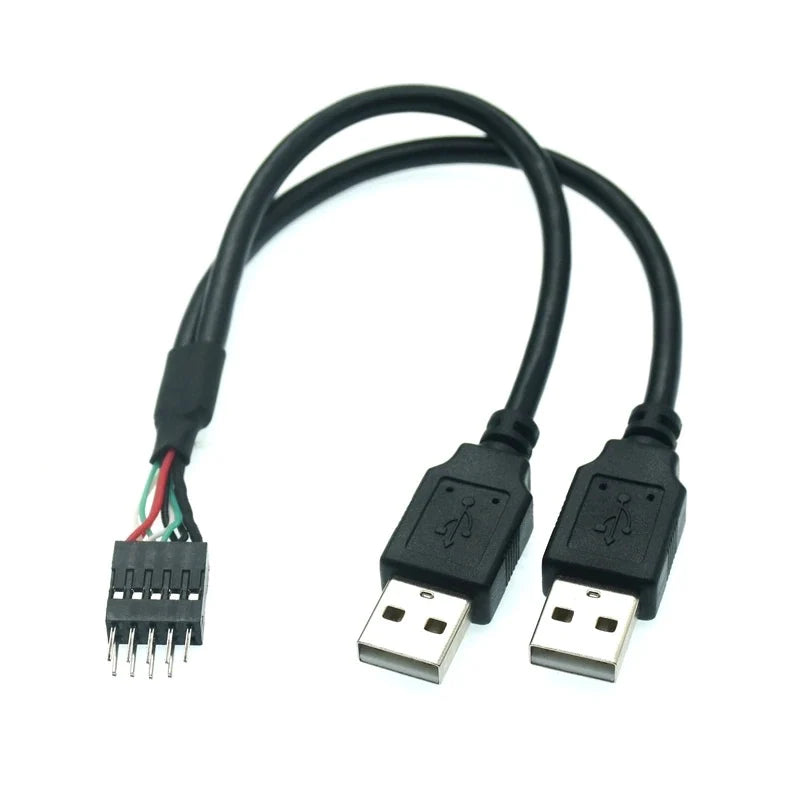 Dual USB2.0 type A to 9 pin DuPont style adapter cable